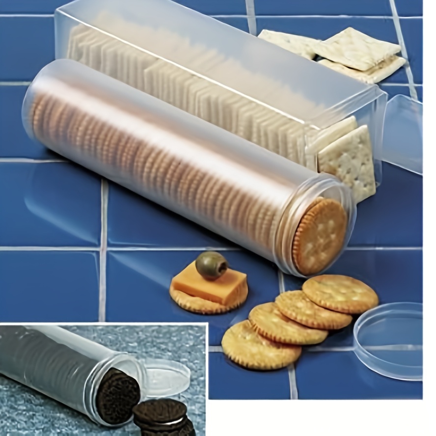 Food Storage With Dividers - 透明な長方形の密閉食品保存容器（蓋付き）- 再利用可能なプラスチック製キッチンオーガナイザーボックス（パスタ、ビスケット、スナック用）