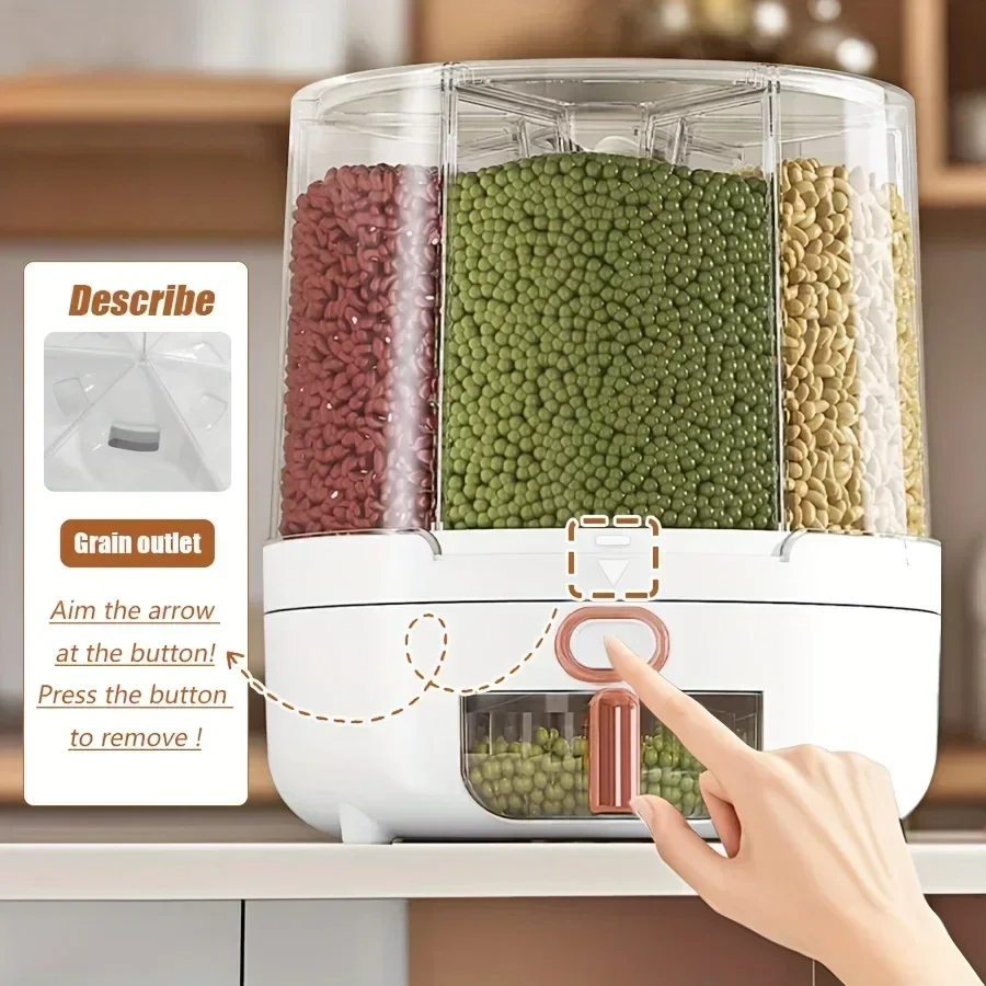 6区画360 °   回転式密閉食品保存容器 - シリアル、 - Food Storage Meals のレビューと価格