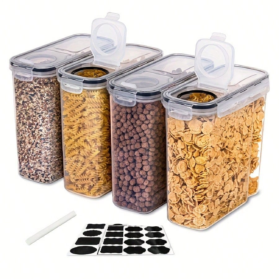 密閉式のシリアルや乾燥食品用保存容器4個セット - 調理スペ - Food Storage Meals のレビューと価格