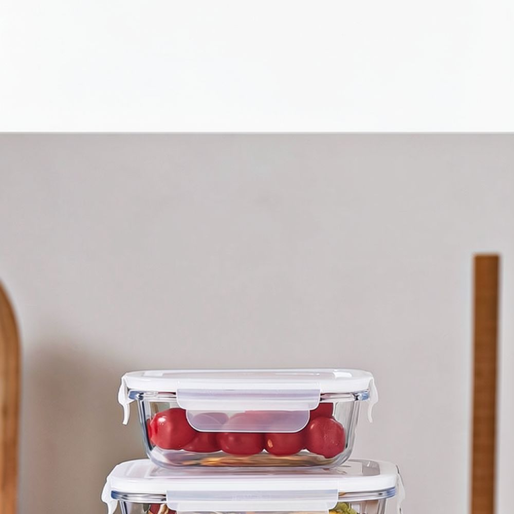 電子レンジ対応のガラス製弁当箱。仕切り付きで、密閉性が高く、 - Food Storage With Dividers のレビューと価格