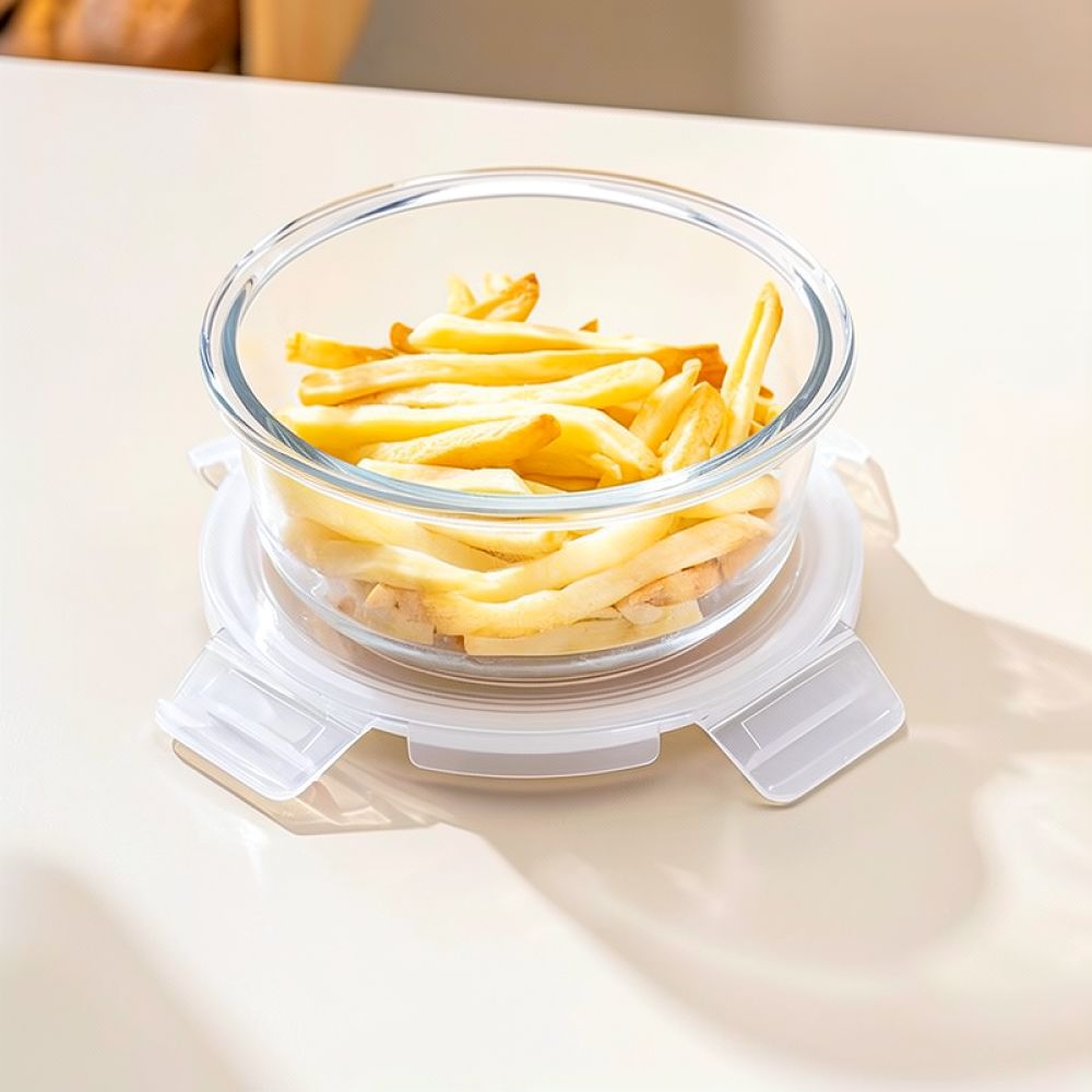 電子レンジ対応のガラス製弁当箱。仕切り付きで、密閉性が高く、 - Food Storage With Dividers のレビューと価格